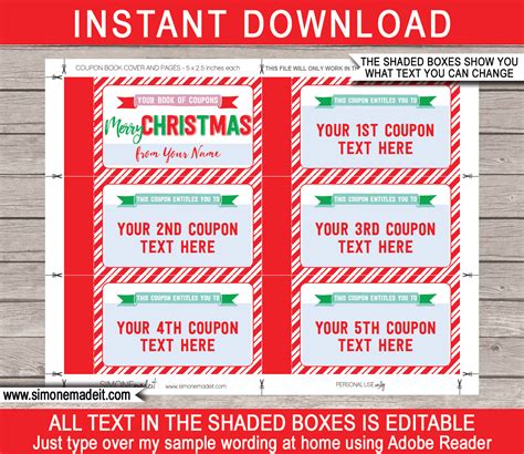 printable coupon template christmas