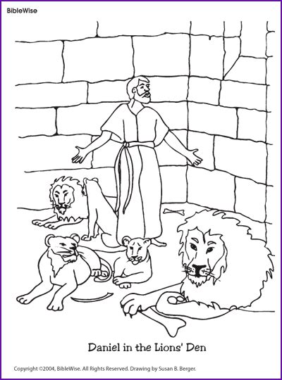daniel   lions den coloring page sundayschoolist
