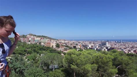 view  barcelona   cross  top   hill park gueell barcelona spain youtube