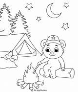 Coloring Campfire sketch template