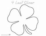 Clover Leaf Four Lucky Coloring Pages Printable Kids sketch template
