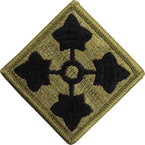 army patch fourth infantry division subdued hook  loop ocp ocp