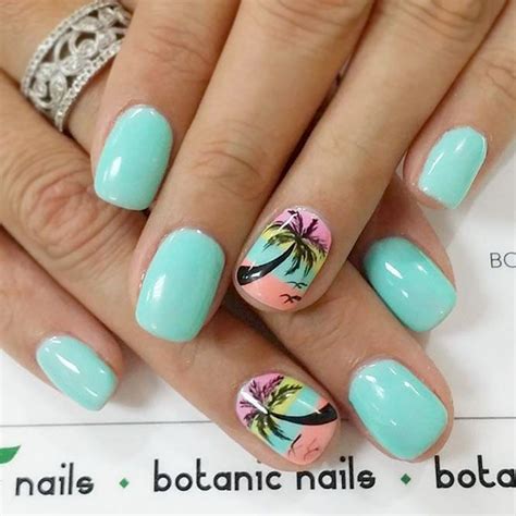 cool tropical nails designs  summertime palm tree nails
