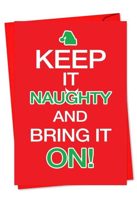 keep it naughty and bring it on christmas card