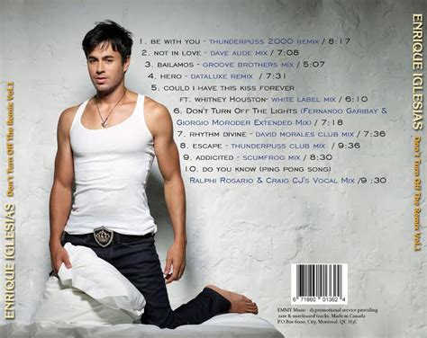 Enrique Iglesias The Remix Collection Vol 1 Cd Borderline Music