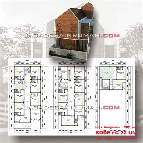 desain kos kosan gaya industrial  lantai tanah  meter jasa