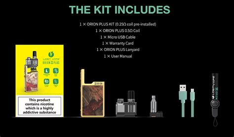 Lost Vape Orion Plus Dna Pod Kit 950mah 2ml With Mesh And Regular Coil