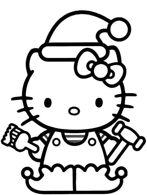 kitty christmas coloring page wallpapers
