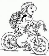 Coloring Bicycle Pages Turtle Bike Franklin Cartoon Sketch Cycling Mountain Color Popular Printable Choose Board Gif sketch template