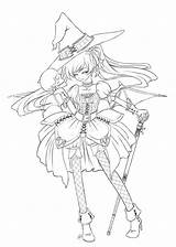 Halloween Anime Lineart Witch Queen Coloring Deviantart Pages Girl Drawing Coloriage Printable Colorier Witches Adult Demon Drawings Manga Line Girls sketch template