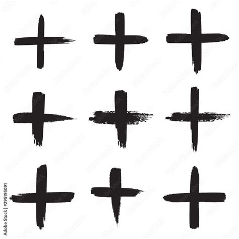 stockvector  sign collection hand painted  symbols black isolated  white background