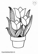 Tulipani Disegno Portalebambini sketch template