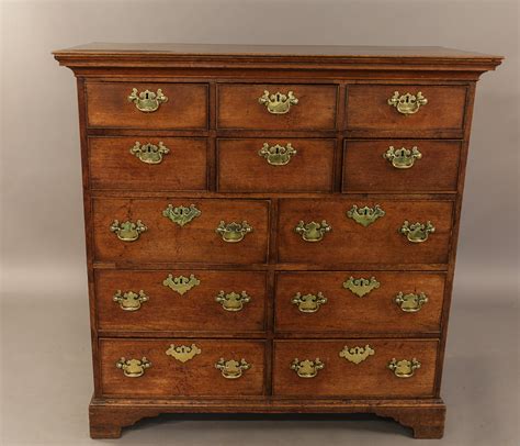 georgian oak chest  drawers original handles