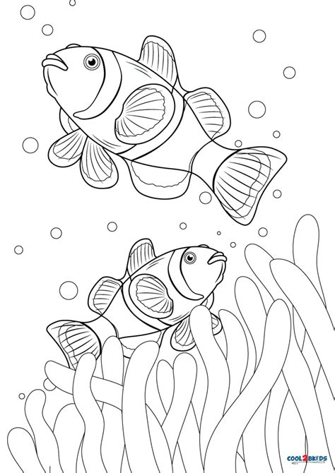 printable clownfish coloring pages  kids