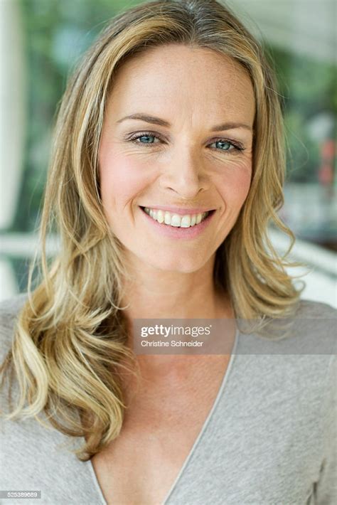 mature blonde woman close up portrait bildbanksbilder getty images
