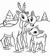 Rudolph Reindeer Coloring Pages Nosed Red sketch template
