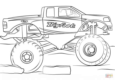 bigfoot monster truck coloring page
