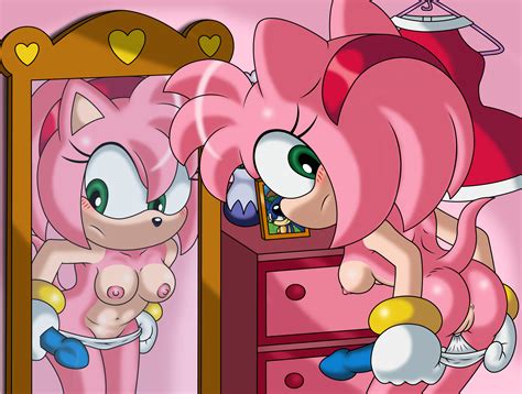 Rule 34 2017 Amy Rose Anthro Anus Blush Breasts Clothed Clothing