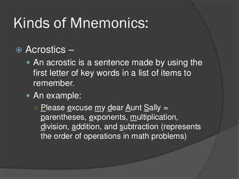 mnemonics