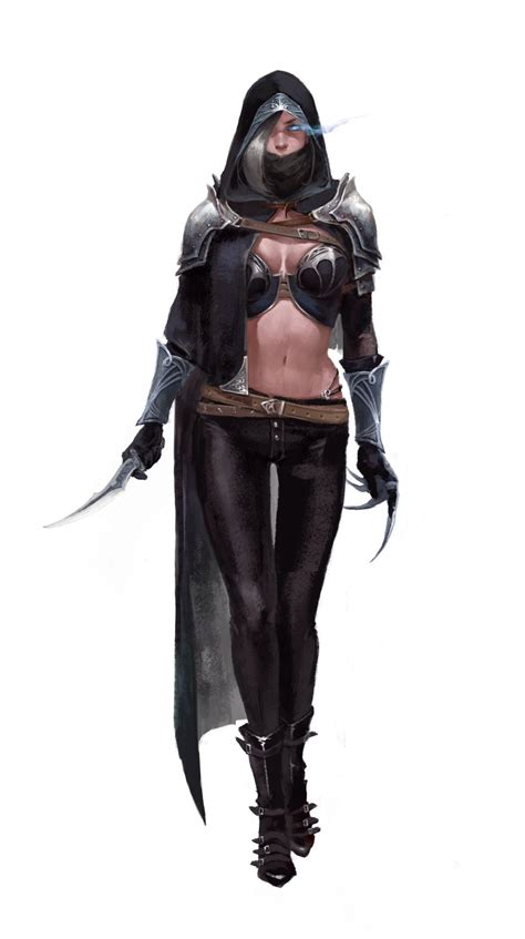 mujer asesina female character design fantasy girl pathfinder character
