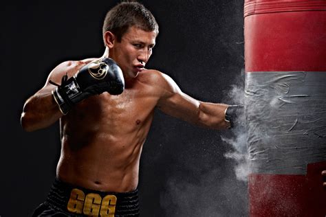 gennady golovkin hitting  heavy bag  boxing sports