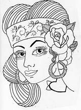 Chola Drawing Getdrawings Tattoo sketch template