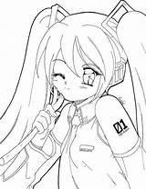 Miku Coloring Hatsune Vocaloid Getcolorings Coloringhome sketch template