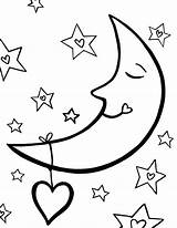 Coloring Moon Night Pages Stars Sun Sleeping Sky Time Crescent Color Star Drawing Colouring Goodnight Kids Printable Getcolorings Half Getdrawings sketch template