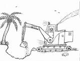 Pages Coloring Excavator Equipment Construction Robin Great Palm Tree Date sketch template