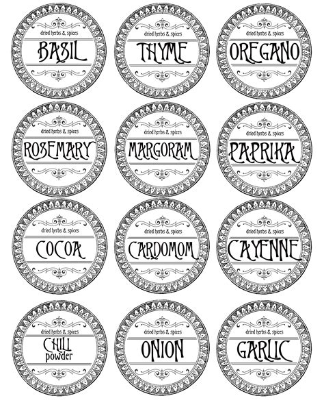 printable spice labels printable templates