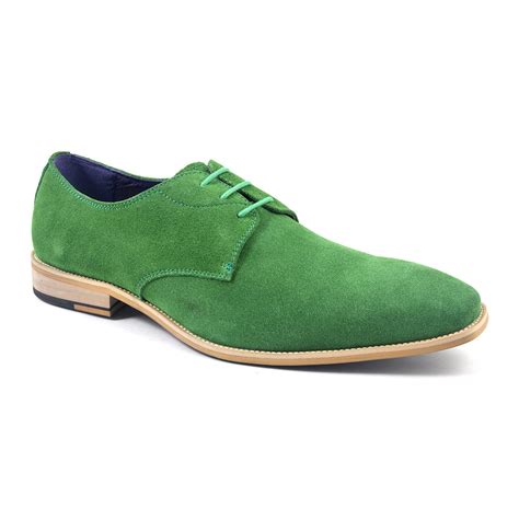 buy mens green suede derby shoes gucinari