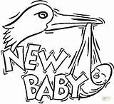 Baby Coloring Pages Stork Shower Brings Drawing Printable Color Family Getcolorings Supercoloring Getdrawings sketch template