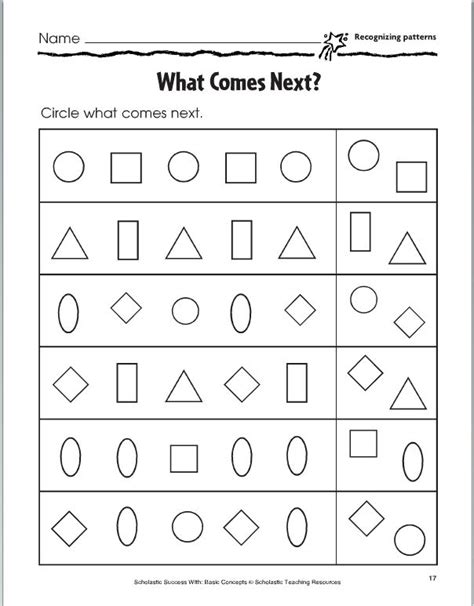 ab pattern worksheets  preschool