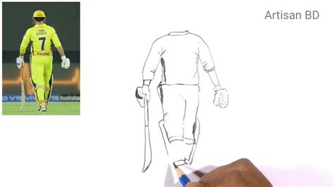 draw ms dhoni drawing  beginners pencil sketch step