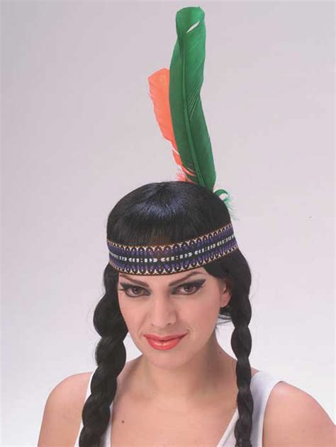adult indian native chief american headdress feather headband costume