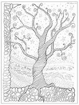 Coloring Pages Tree Trees Adult Mandala Adults Book Printable Colouring Books Branches Life Christmas Color Sheets Doodle Drawings Getdrawings Getcolorings sketch template