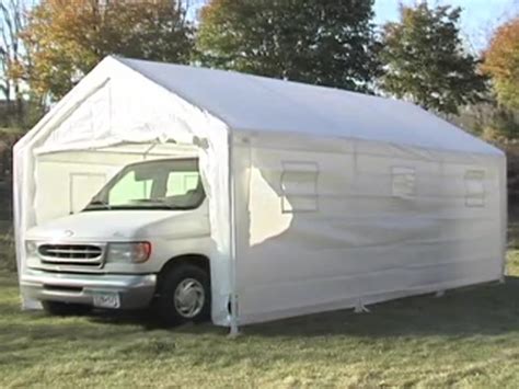 hercules snow load canopy shelter garage white sportsmans guide video
