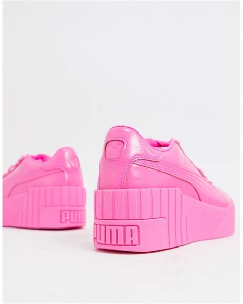 Puma Rubber Cali Wedge Sneakers In Pink Lyst