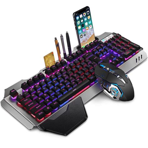 wireless keyboard  mouse set rechargeable keyboard  gaming mouse floating key mechanical