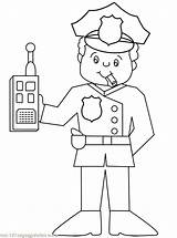 Police Coloring Pages Officer Color Kids Print sketch template