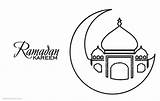 Ramadan Mubarak Eid Kareem sketch template