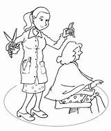 Hairdresser Coloring Coafor Helpers Imagini Hairdressing Colorat Kidspot Sketch sketch template