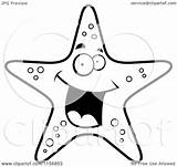 Starfish Clipart Happy Cartoon Coloring Vector Outlined Cory Thoman Outline Clipartmag Royalty Illustration sketch template