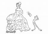 Coloring Pages Tiana Princess Halloween Disney Frog Season Color sketch template
