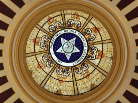 hand  oklahoma state capitol dome  artistic glass