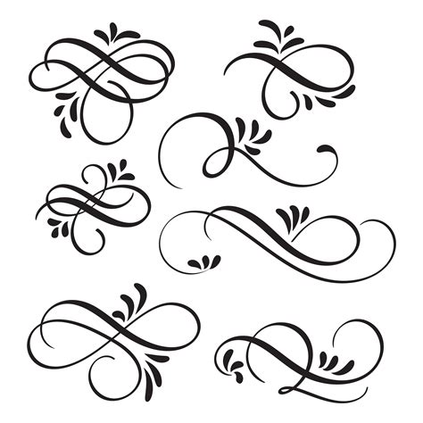 art calligraphy flourish  vintage decorative whorls  design