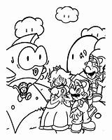 Mario Bros Coloring Luigi Princess Pages Kids Beautiful sketch template