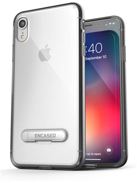 iphone xr clear case slim transparent kickstand cover reveal silver walmartcom