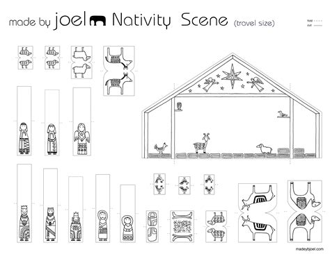 printable nativity scene template printable templates