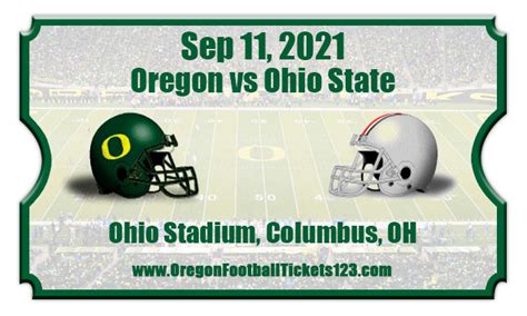 Oregon Ducks Vs Ohio State Buckeyes Football Tickets 09 11 21